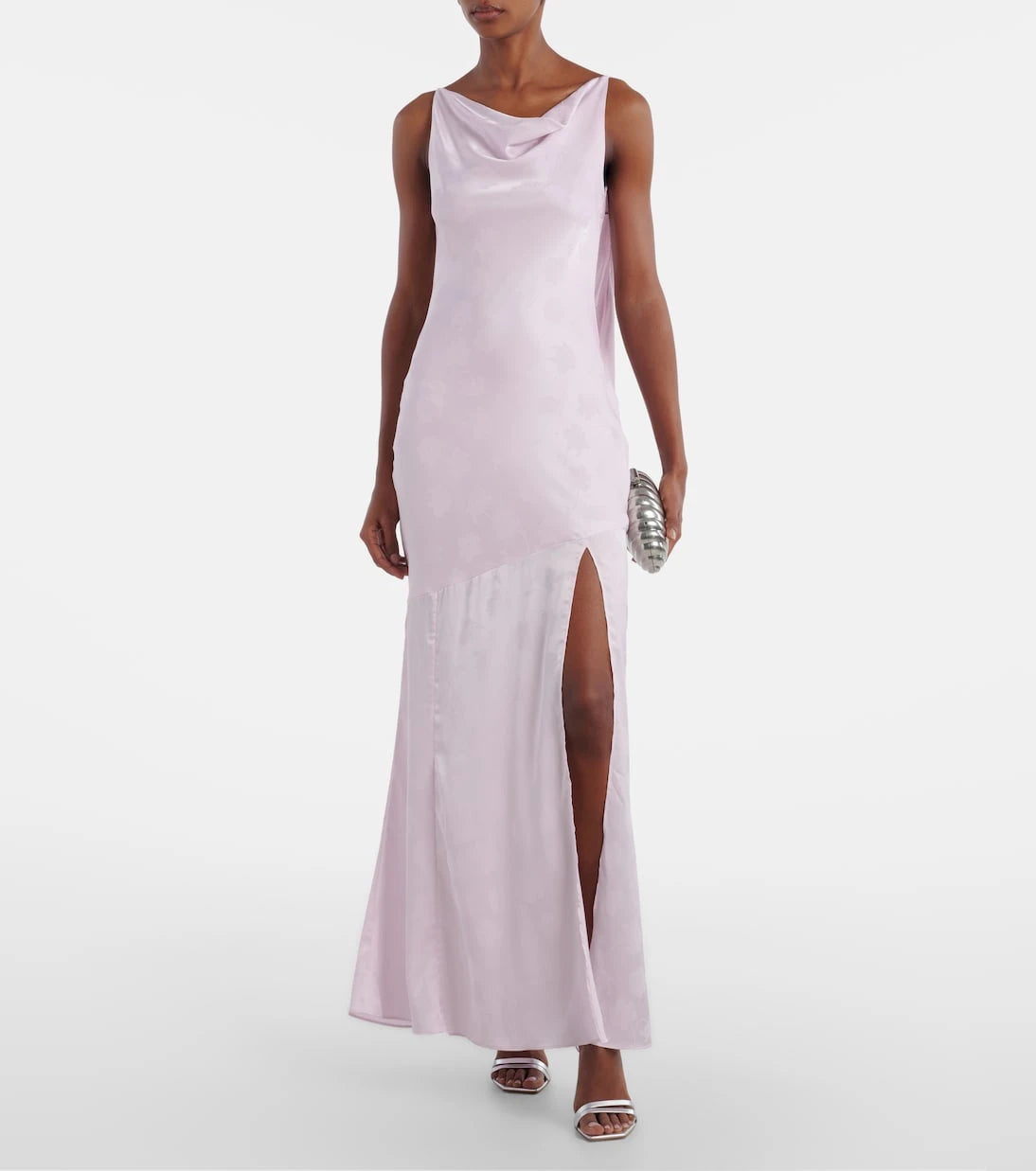 Rotate - Ruffled satin jacquard gown