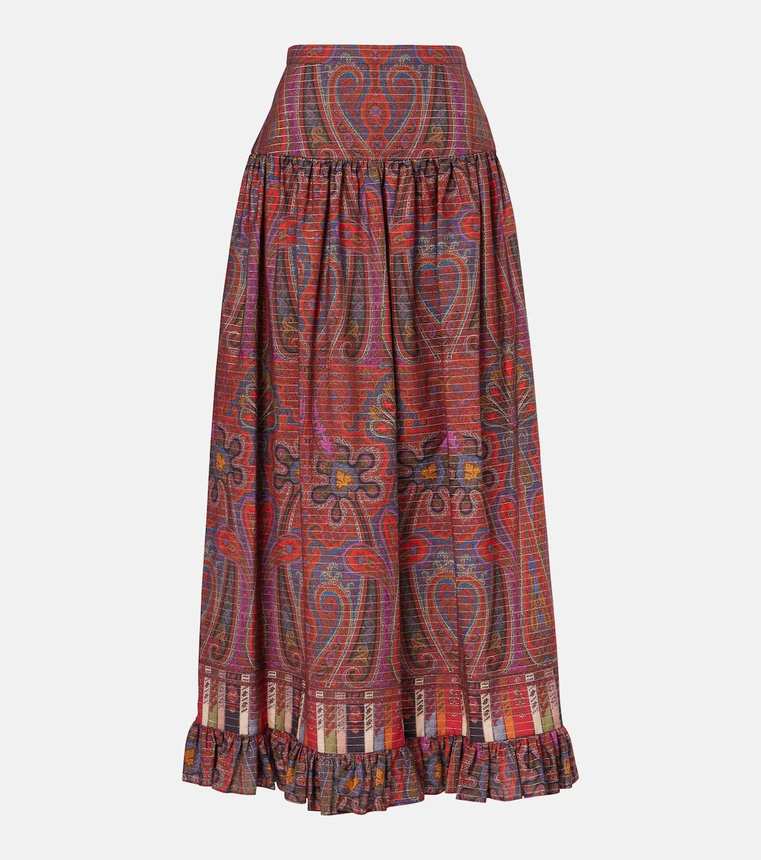 Valentino - Paisley high-rise cotton maxi skirt