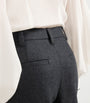 Black Virgin Wool Pleated Wide-Leg Trousers
