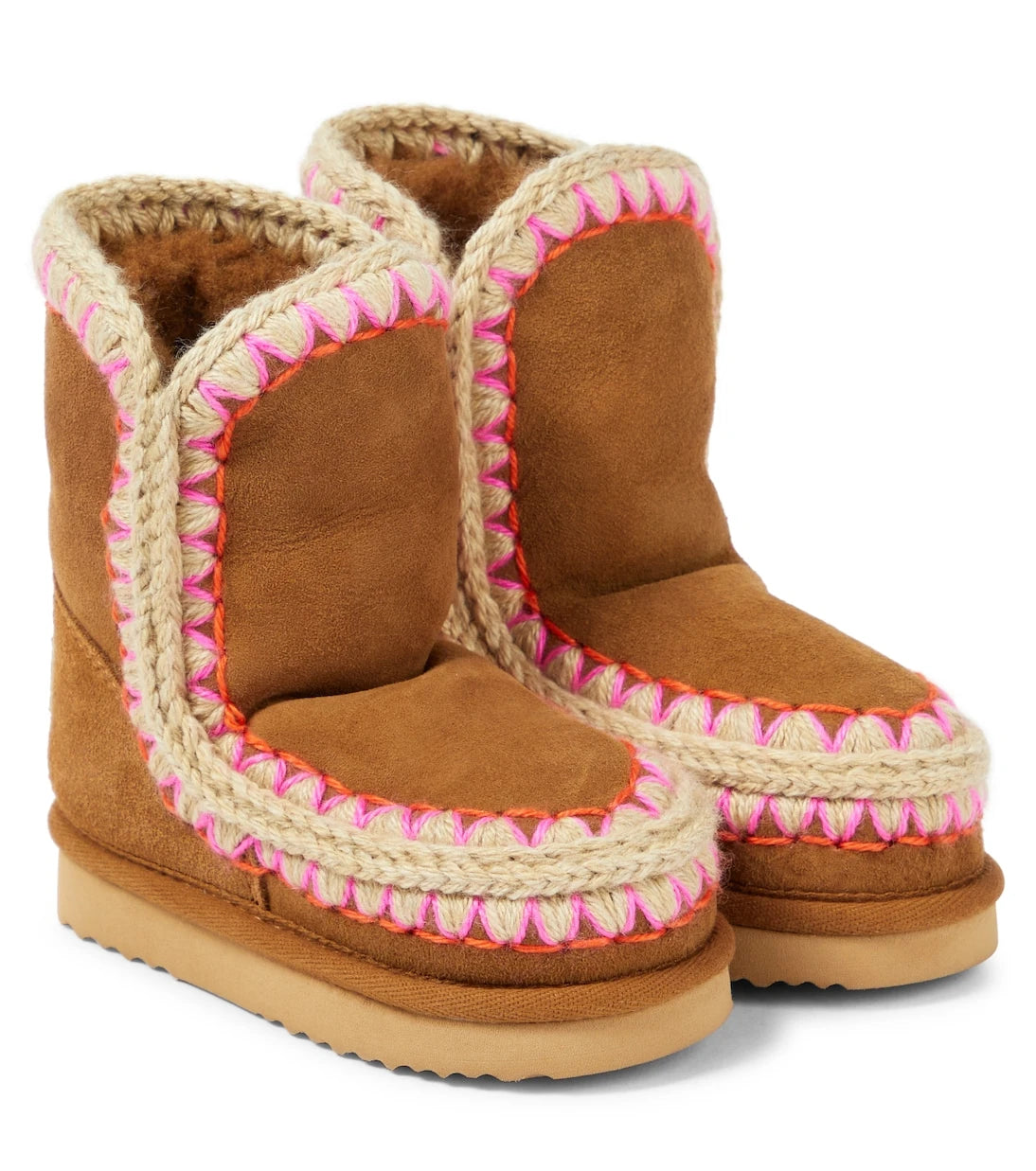 Mou Kids - Shearling-lined suede ankle boots