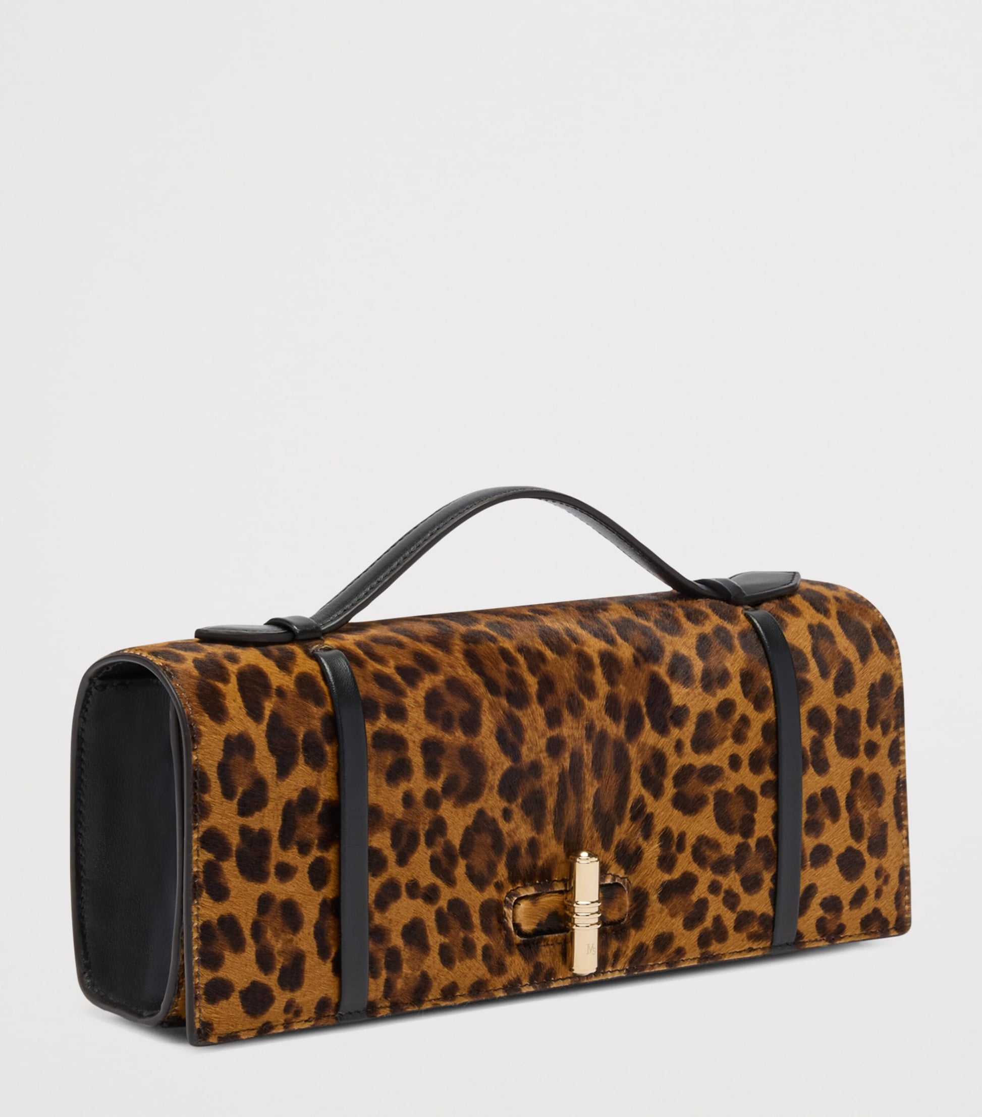 Malone Souliers Brown Leopard Calf Hair May Clutch Bag