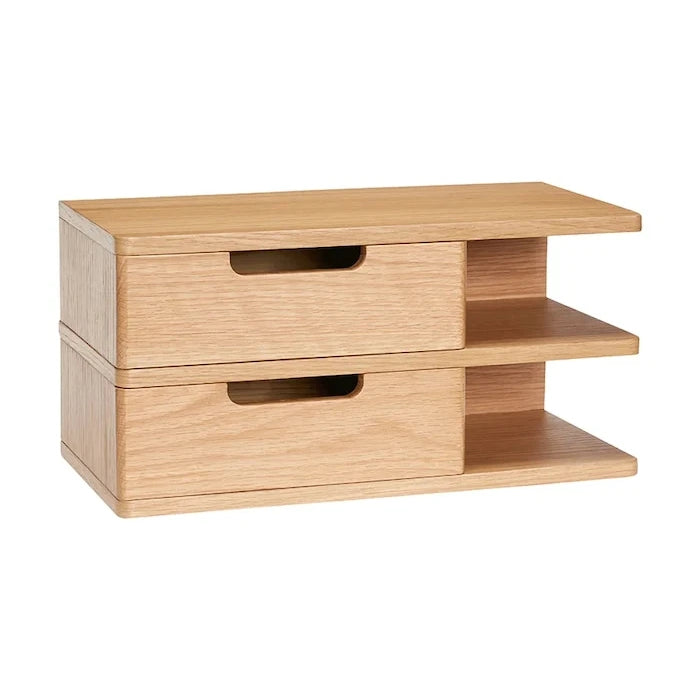 Hübsch Duvar Rafı Meşe Kaplamalı 40 x 20 x 20 cm