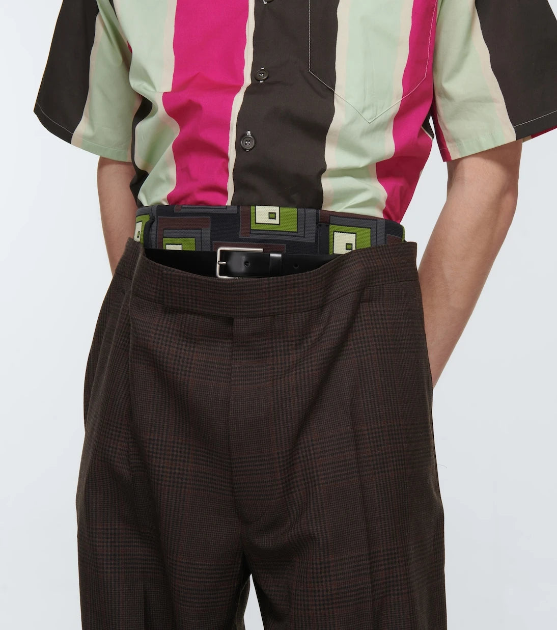 Prada - Checked wool pants