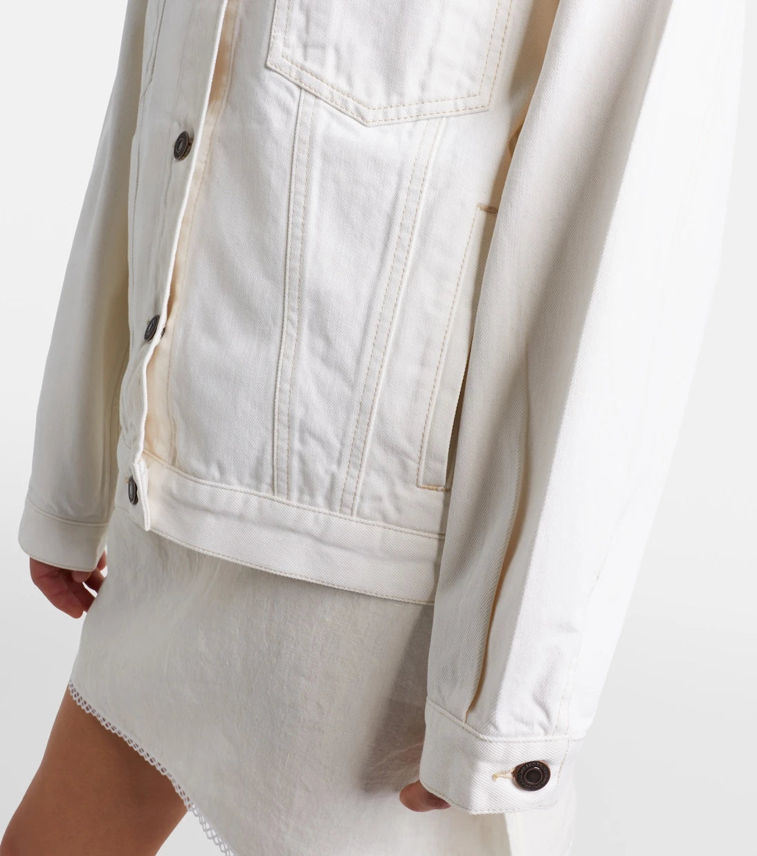 Prada - Suede-trimmed denim jacket