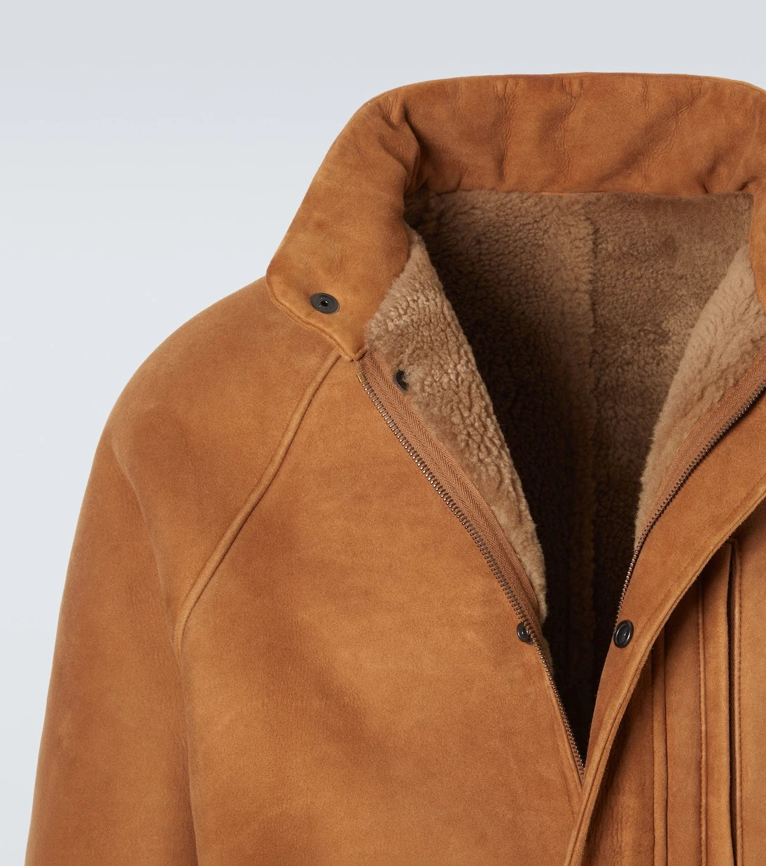 A.Presse - Shearling-lined suede jacket