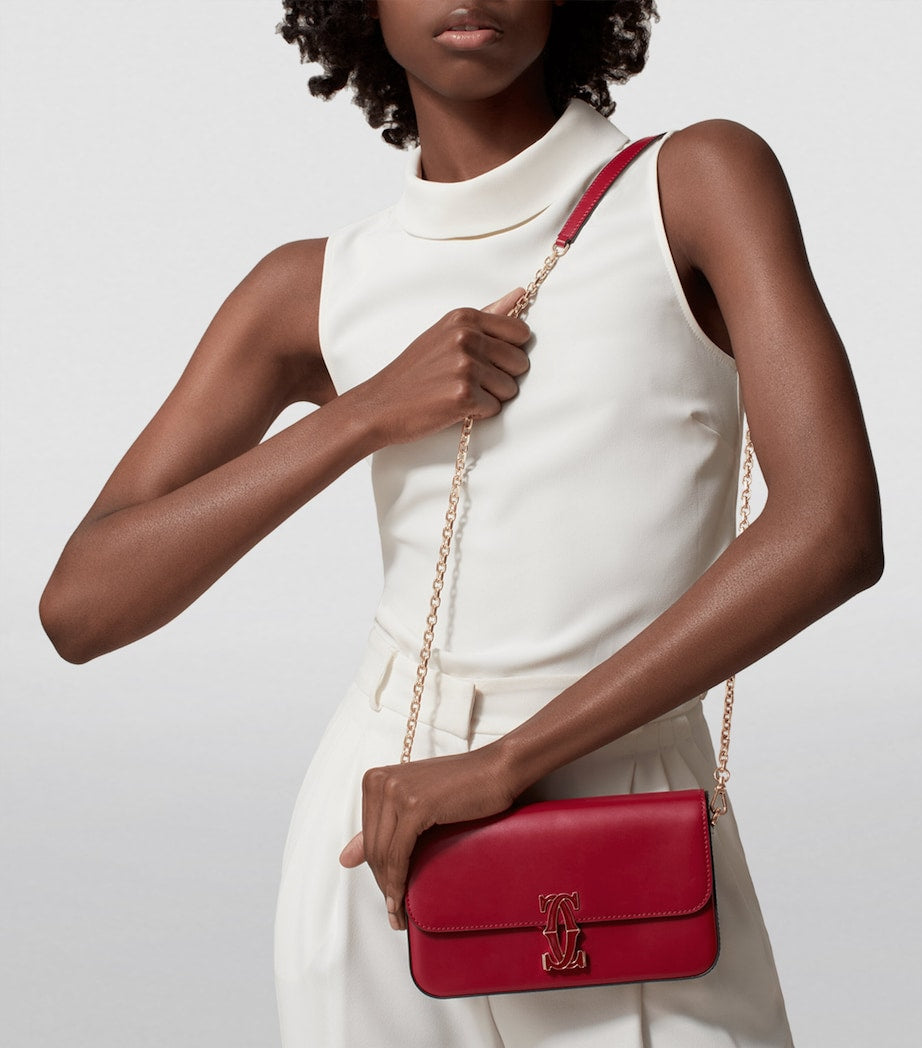 Cartier Red Mini Leather C de Cartier Chain Bag