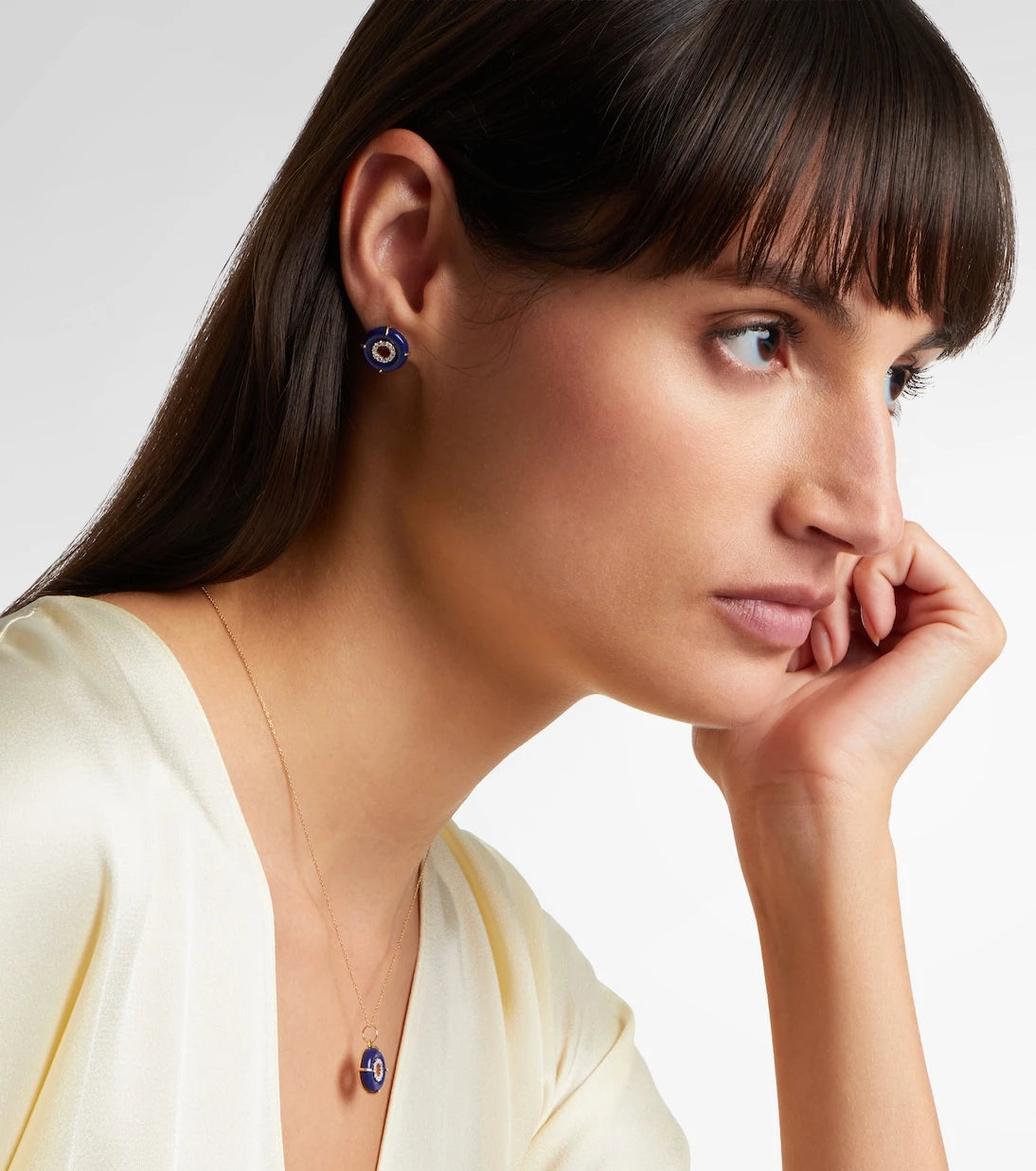 Mateo - 14kt gold earrings with lapis lazuli and diamonds