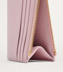 Valentino Garavani Pink Leather VLogo Signature Zipped Card Holder