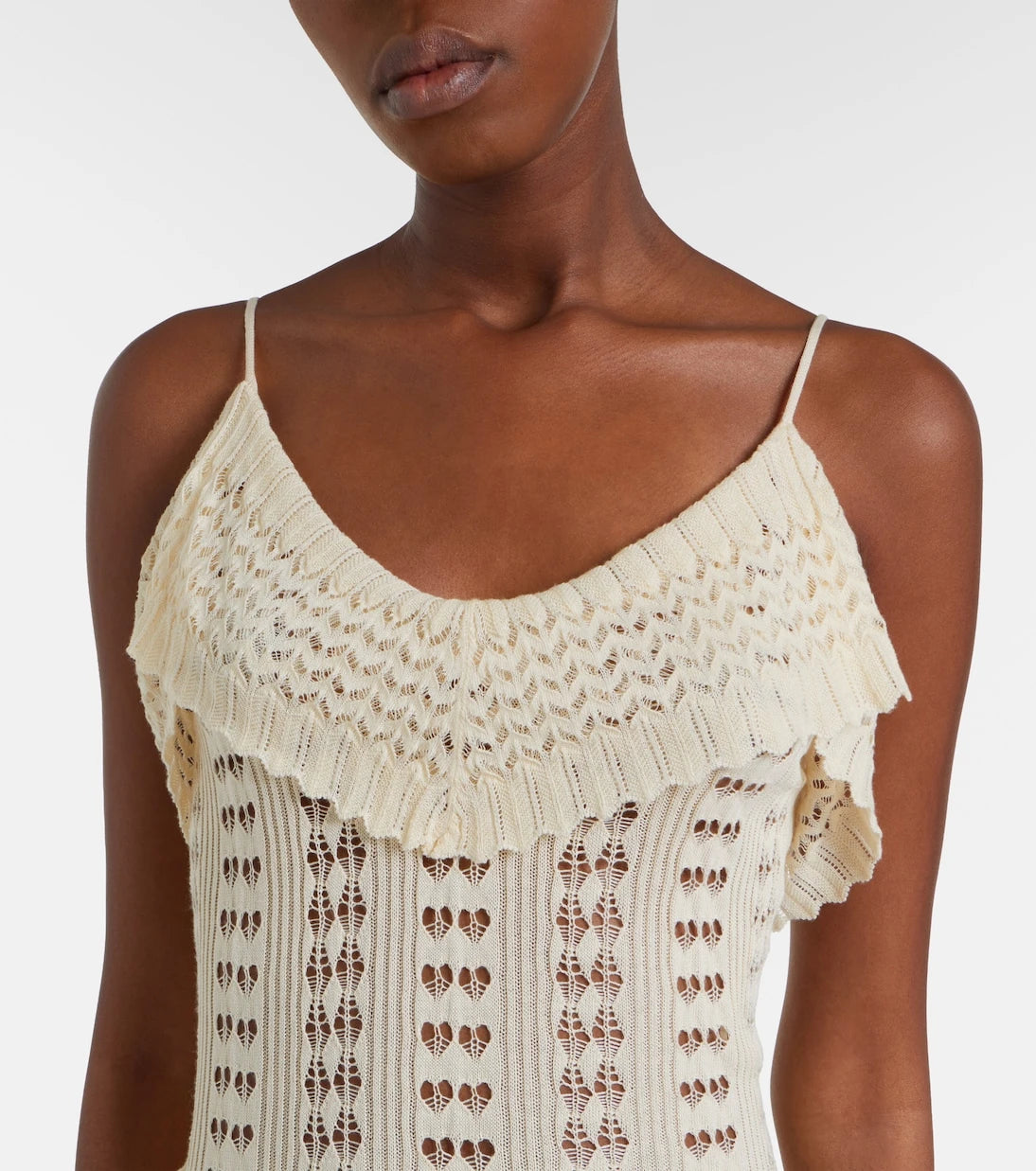 Aya Muse - Ruffled pointelle maxi dress