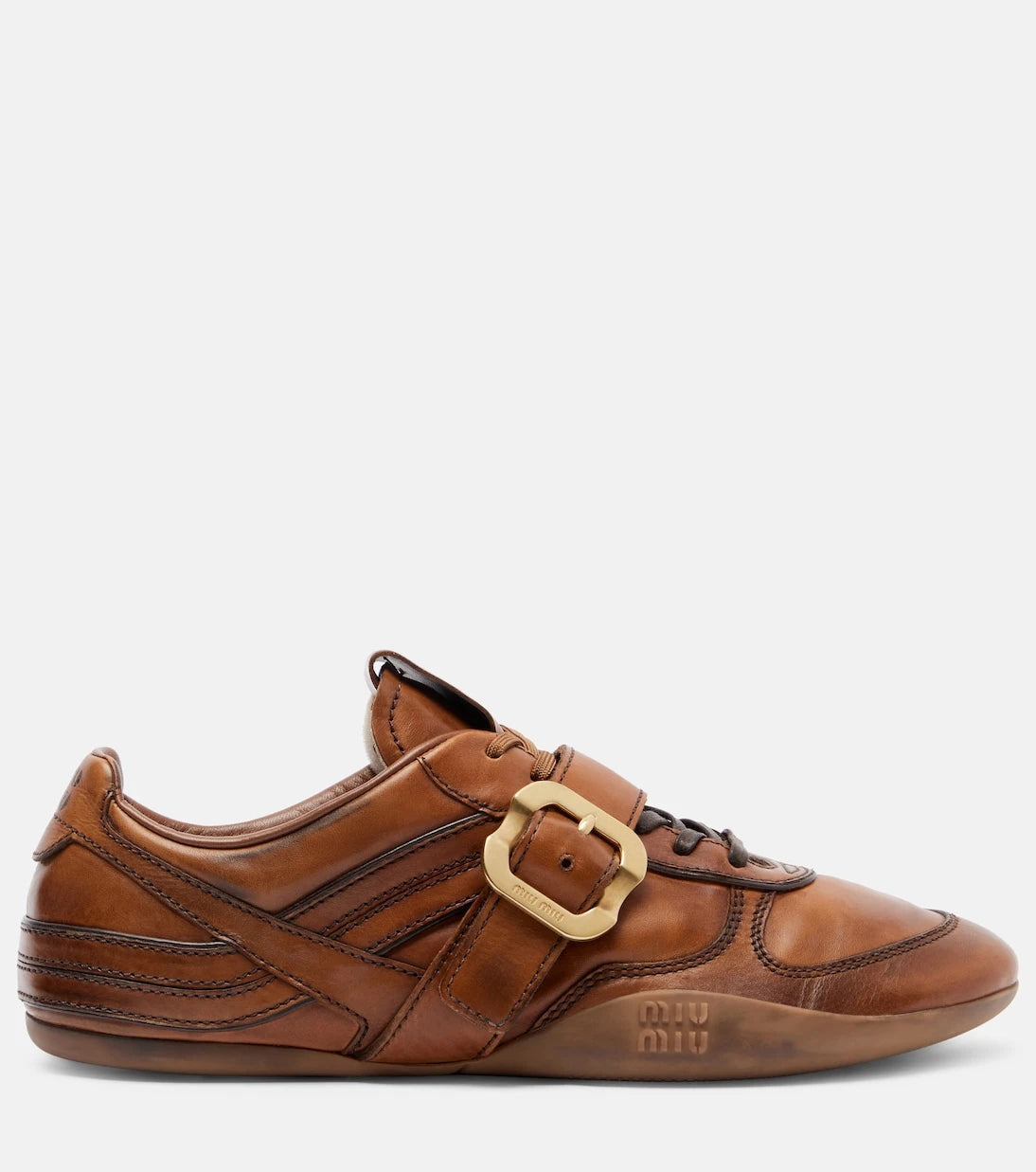 Miu Miu - Logo leather sneakers