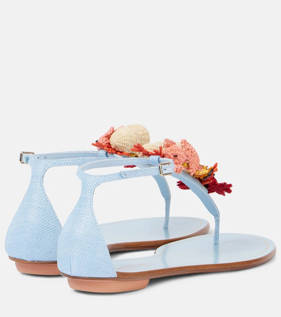 Aquazzura - Marea raffia thong sandals