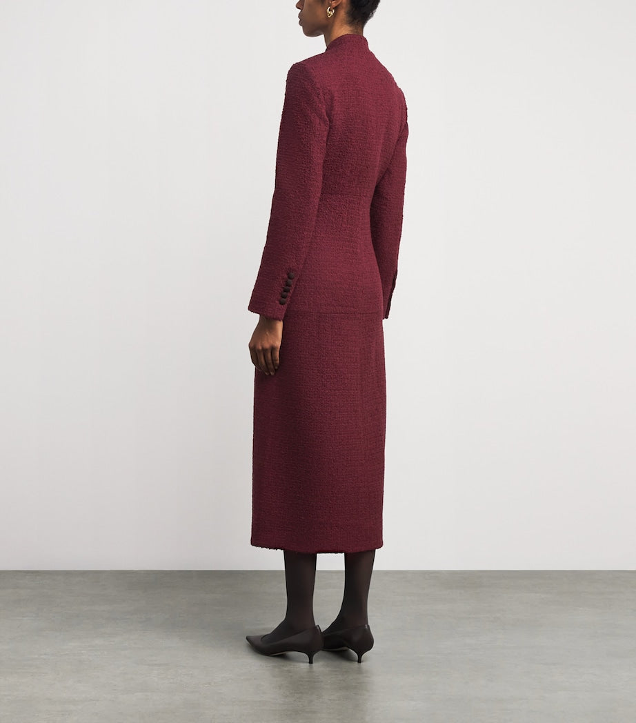 Liberowe Burgundy Wool-Blend Imperial Coat