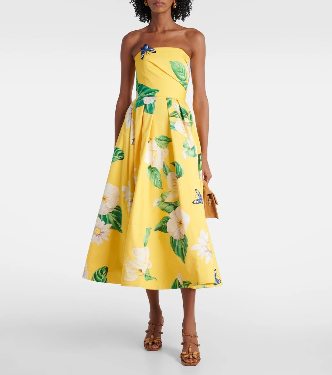 Leo Lin - Lynn floral cotton bustier dress