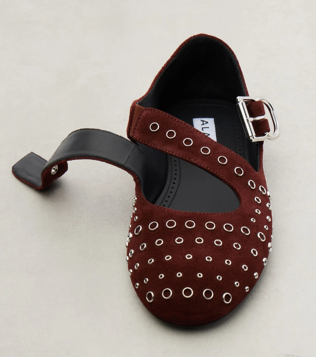 Alaïa - Embellished suede ballet flats