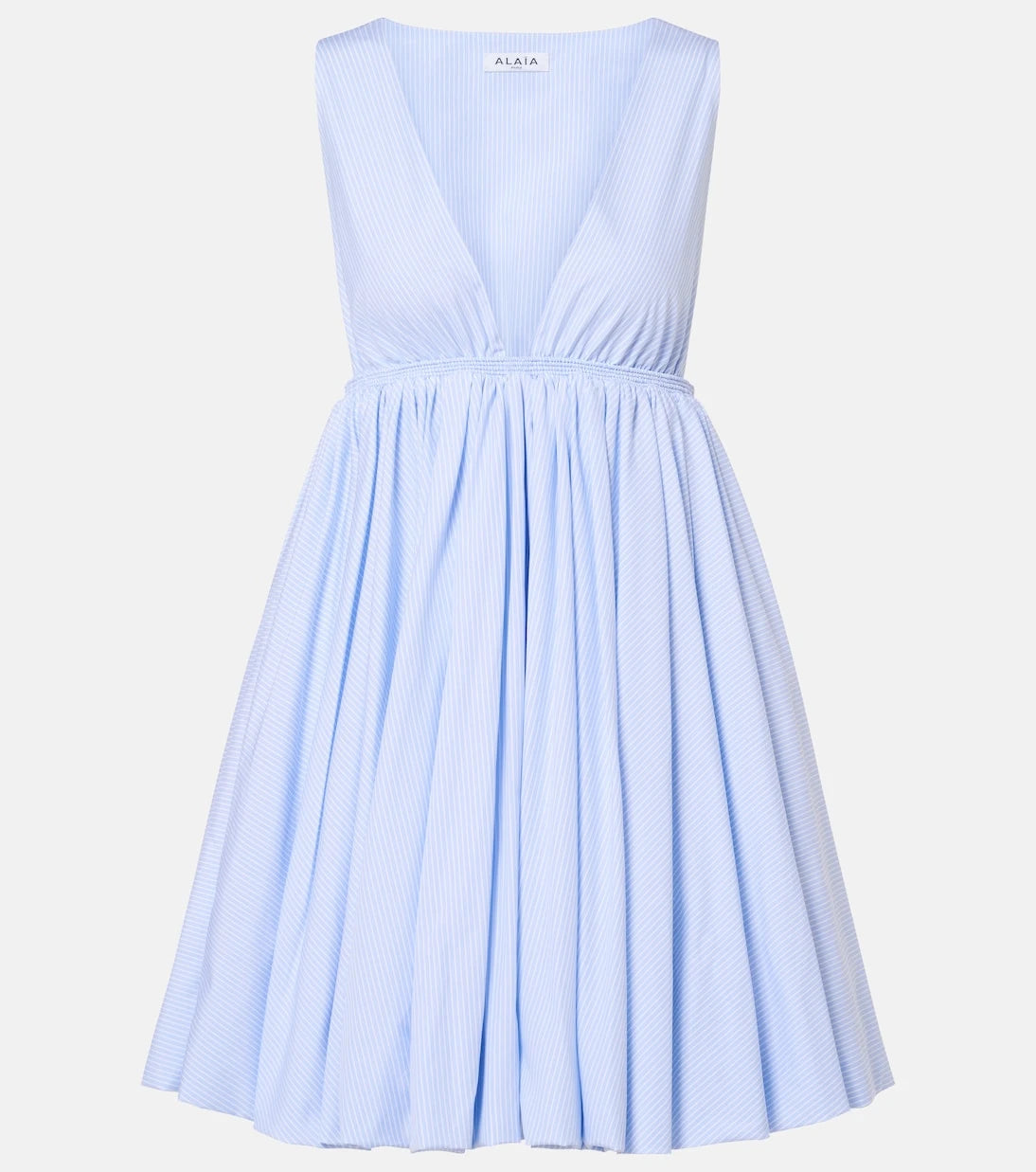 Alaïa - Striped cotton poplin minidress