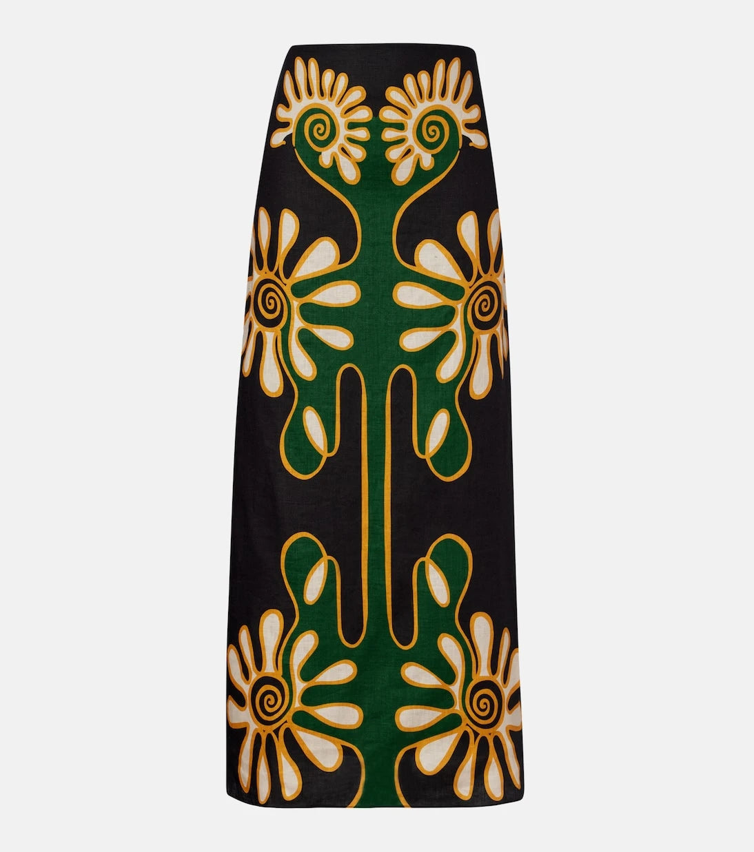 Cala de la Cruz - Celina printed linen midi skirt