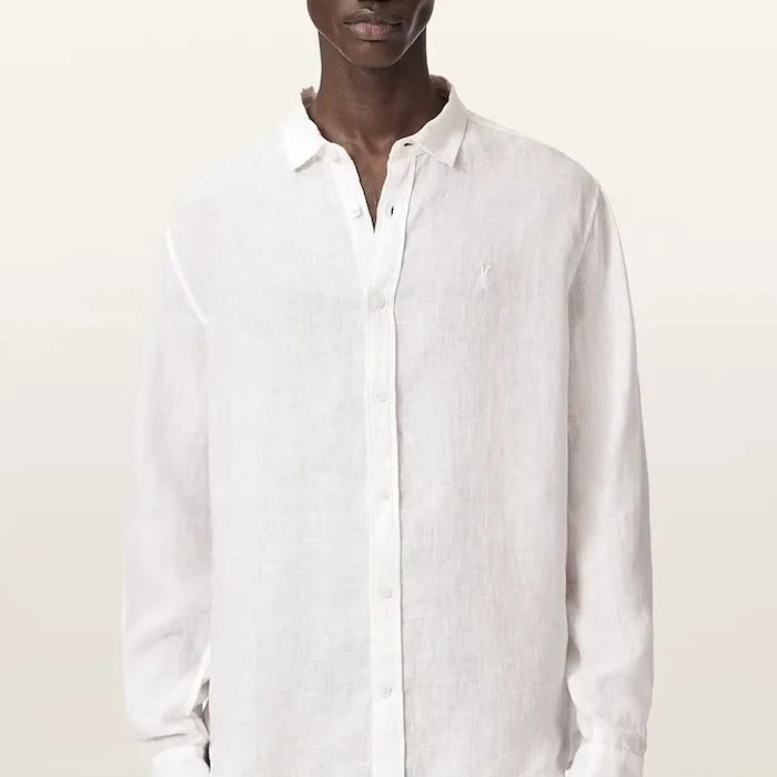 AllSaints риза мъжка от лен LOOM
