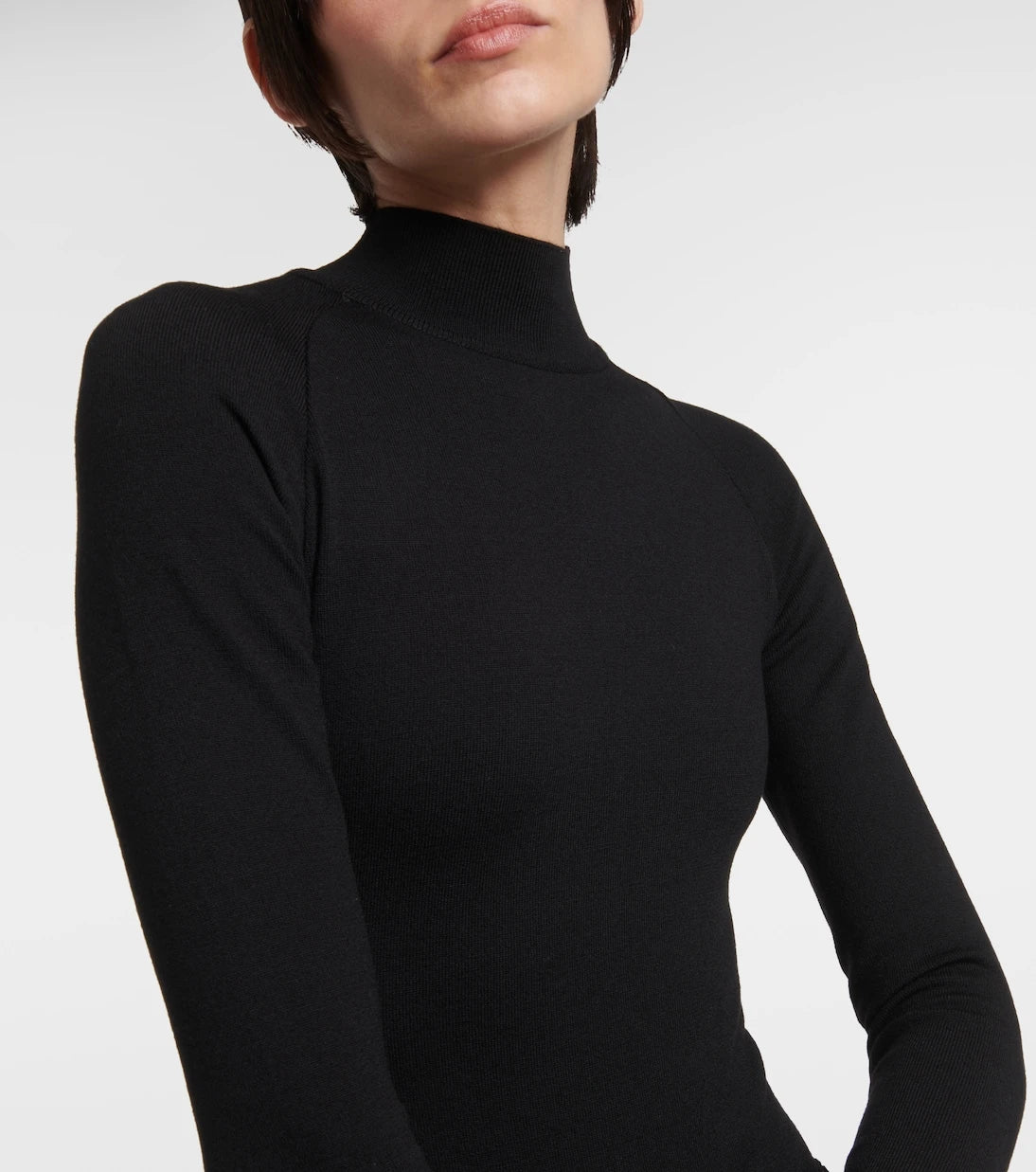 Alaïa - High-neck wool-blend catsuit