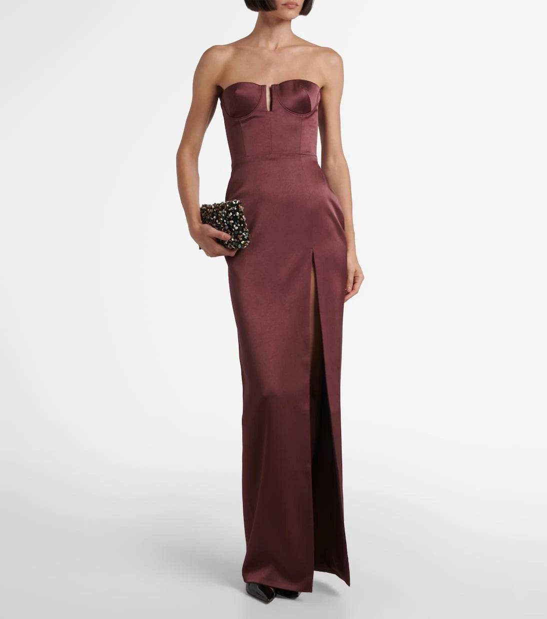 Alex Perry - Crêpe satin bustier gown