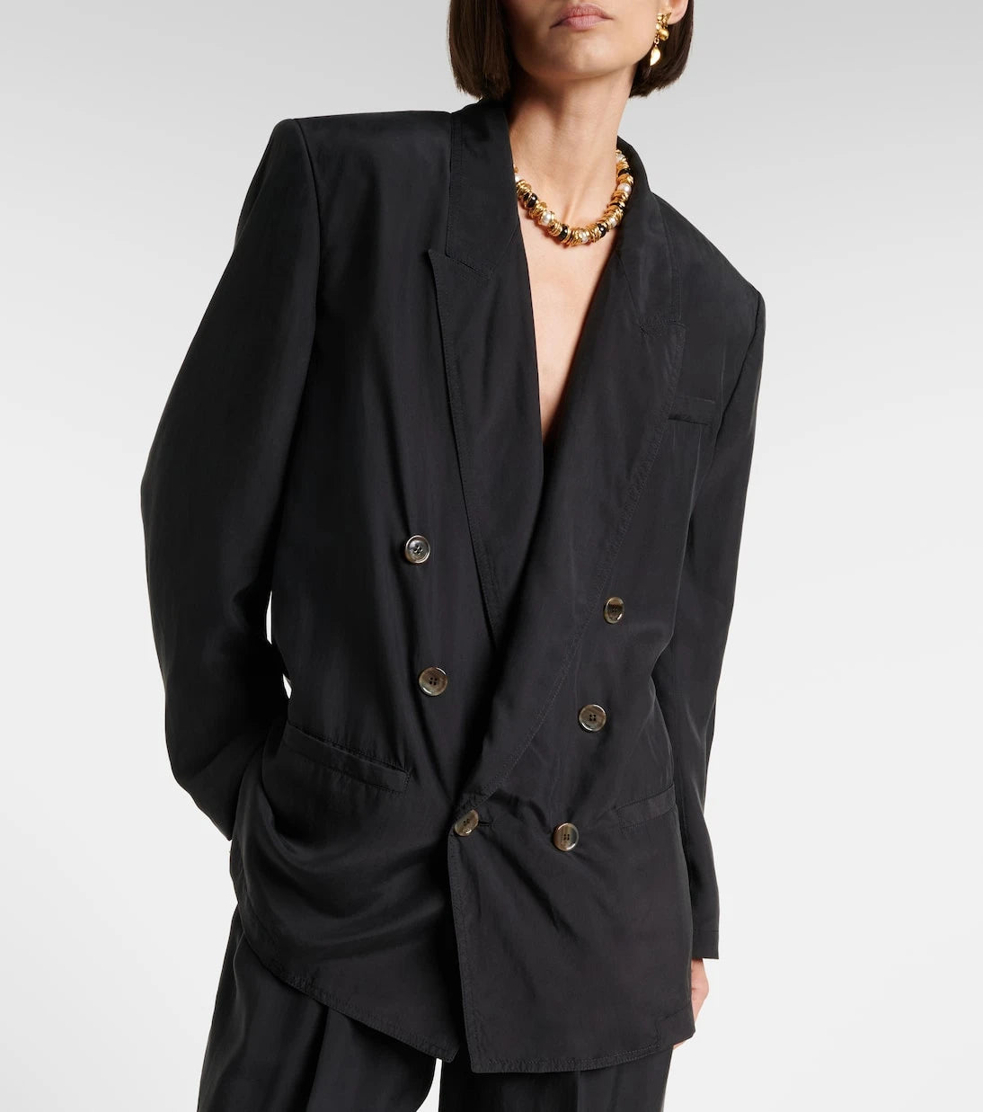 Saint Laurent - Double-breasted silk blazer