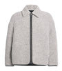 Grey Wool-Blend Contrast Trim Jacket