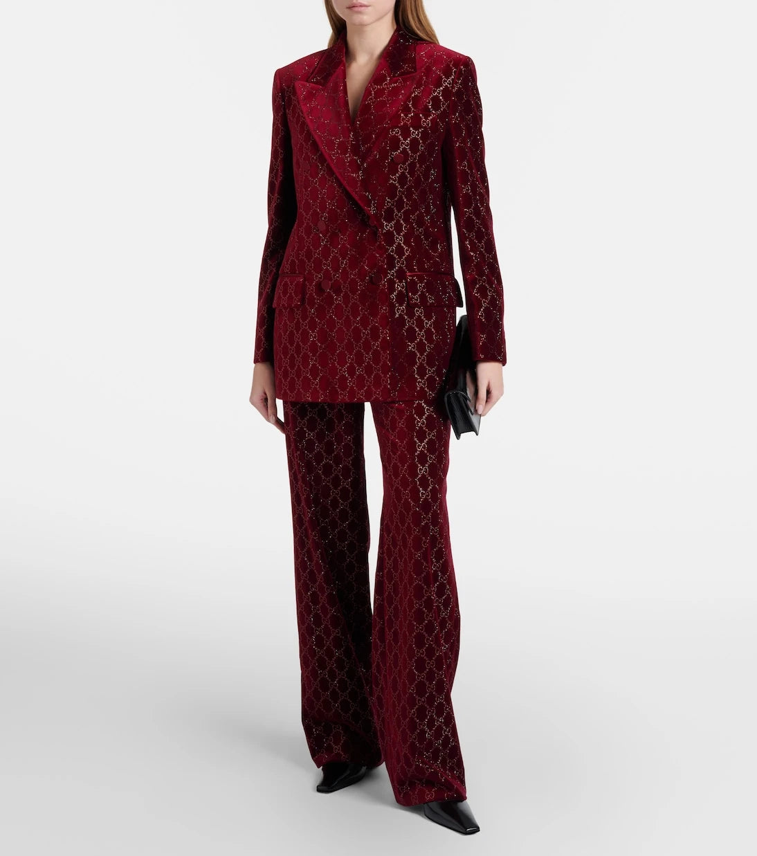 Gucci - GG embellished cotton velvet blazer