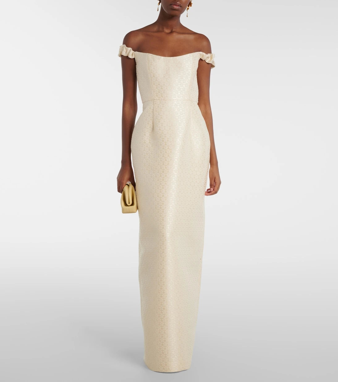 Markarian - Bridal Yolanda brocade off-shoulder gown