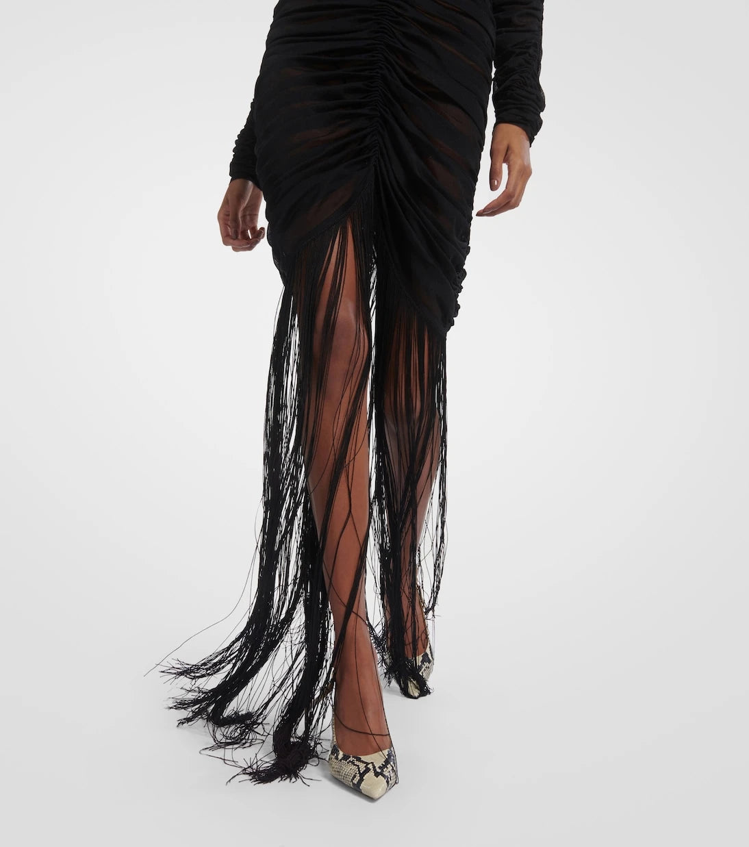 Khaite - Guisa fringed silk-blend maxi dress