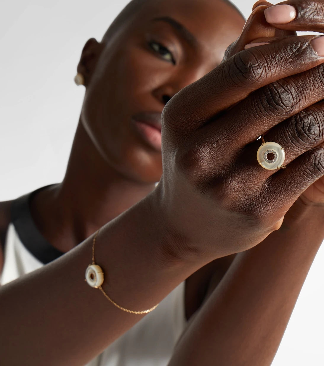 Mateo - 14kt gold ring with diamonds and pearls