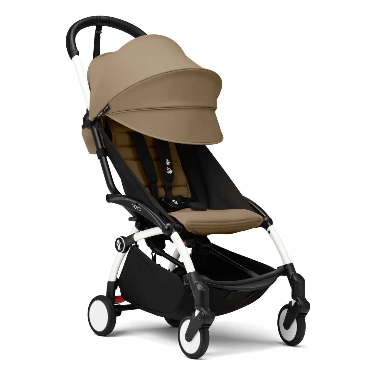 Stokke® - YOYO³ complete stroller 0+ and 6+ White frame | Toffee