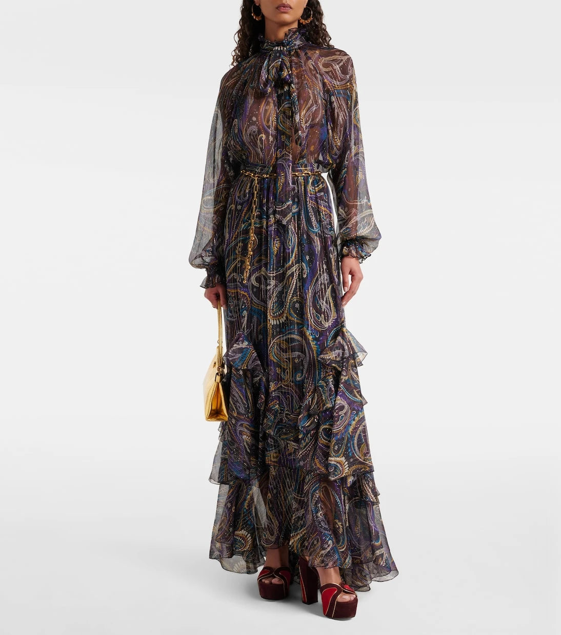 Etro - Paisley plissé silk-blend maxi skirt
