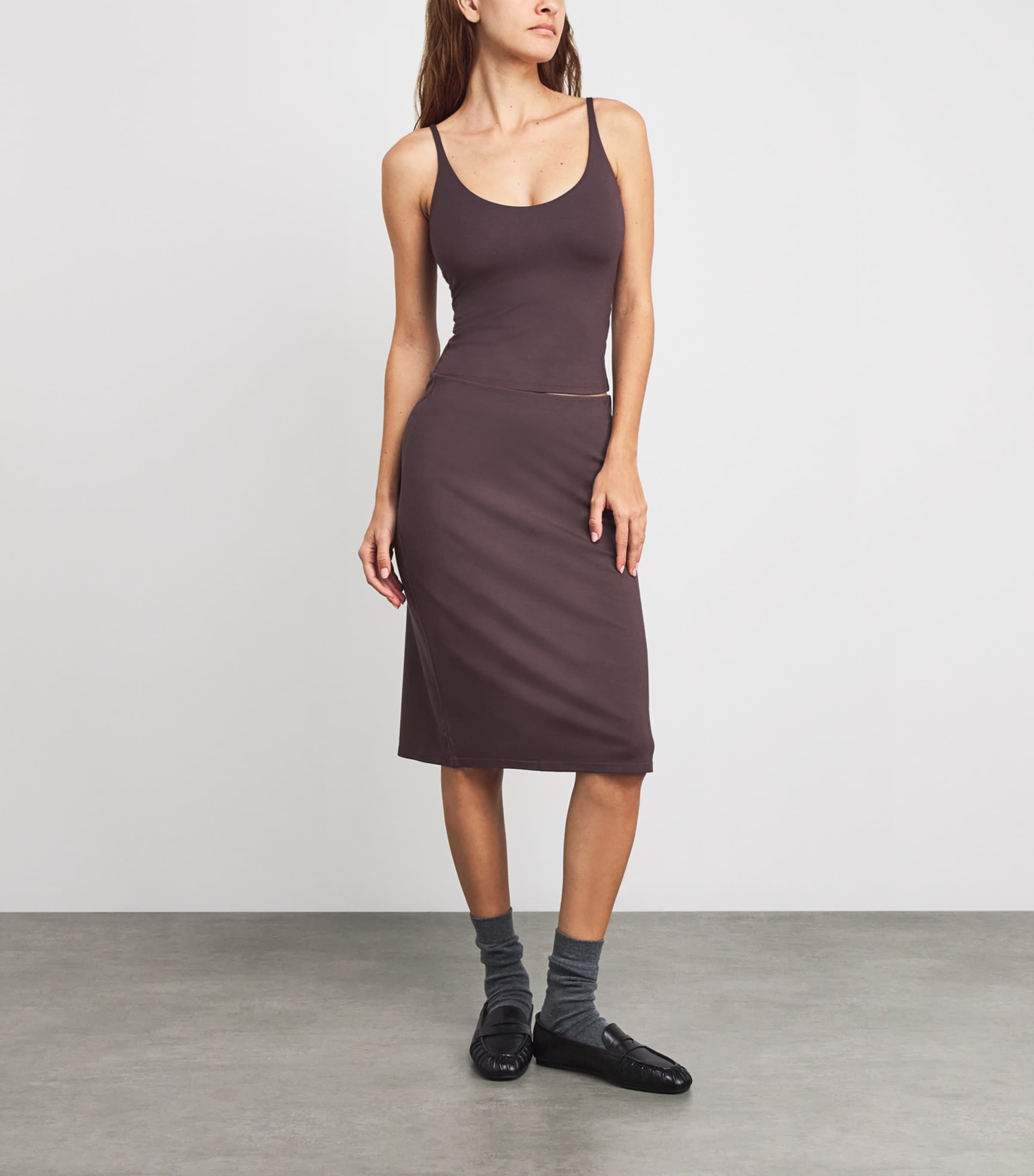 Skims Burgundy Smooth Lounge Cami Top