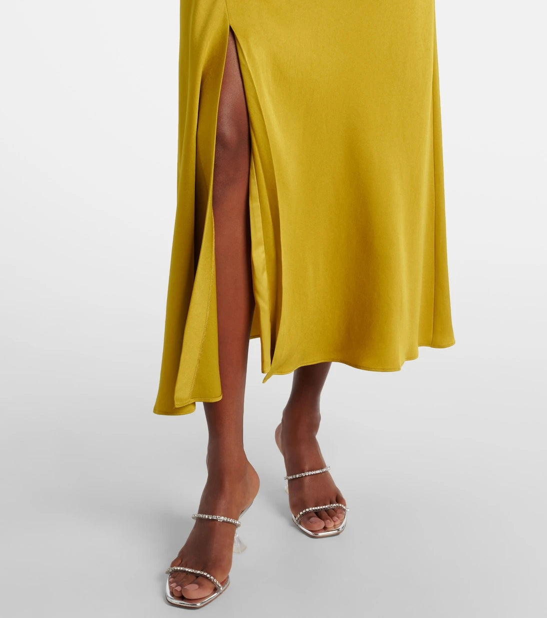 Simkhai - Odessa draped gathered satin midi dress