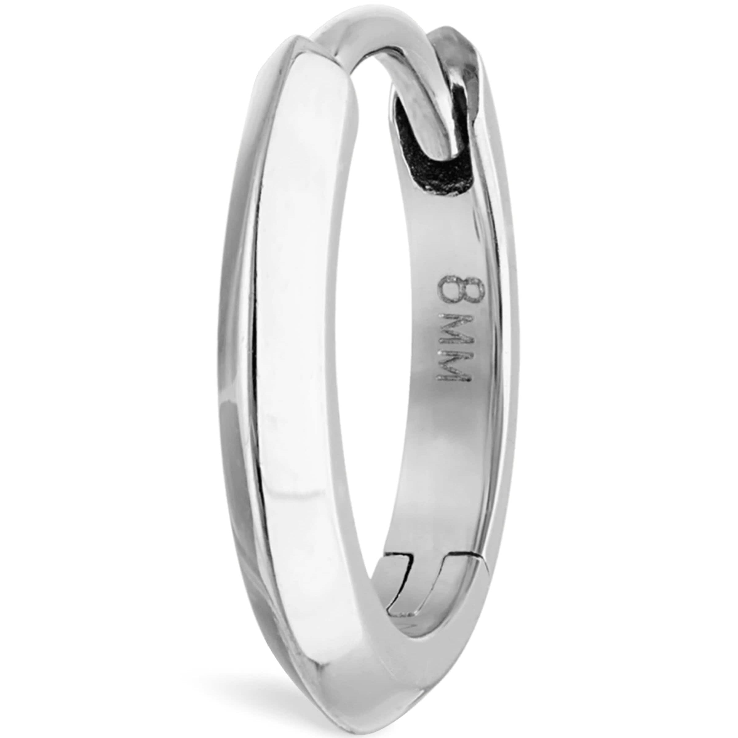 Faceted Metal Vertex Single Hoop Earring (8mm)