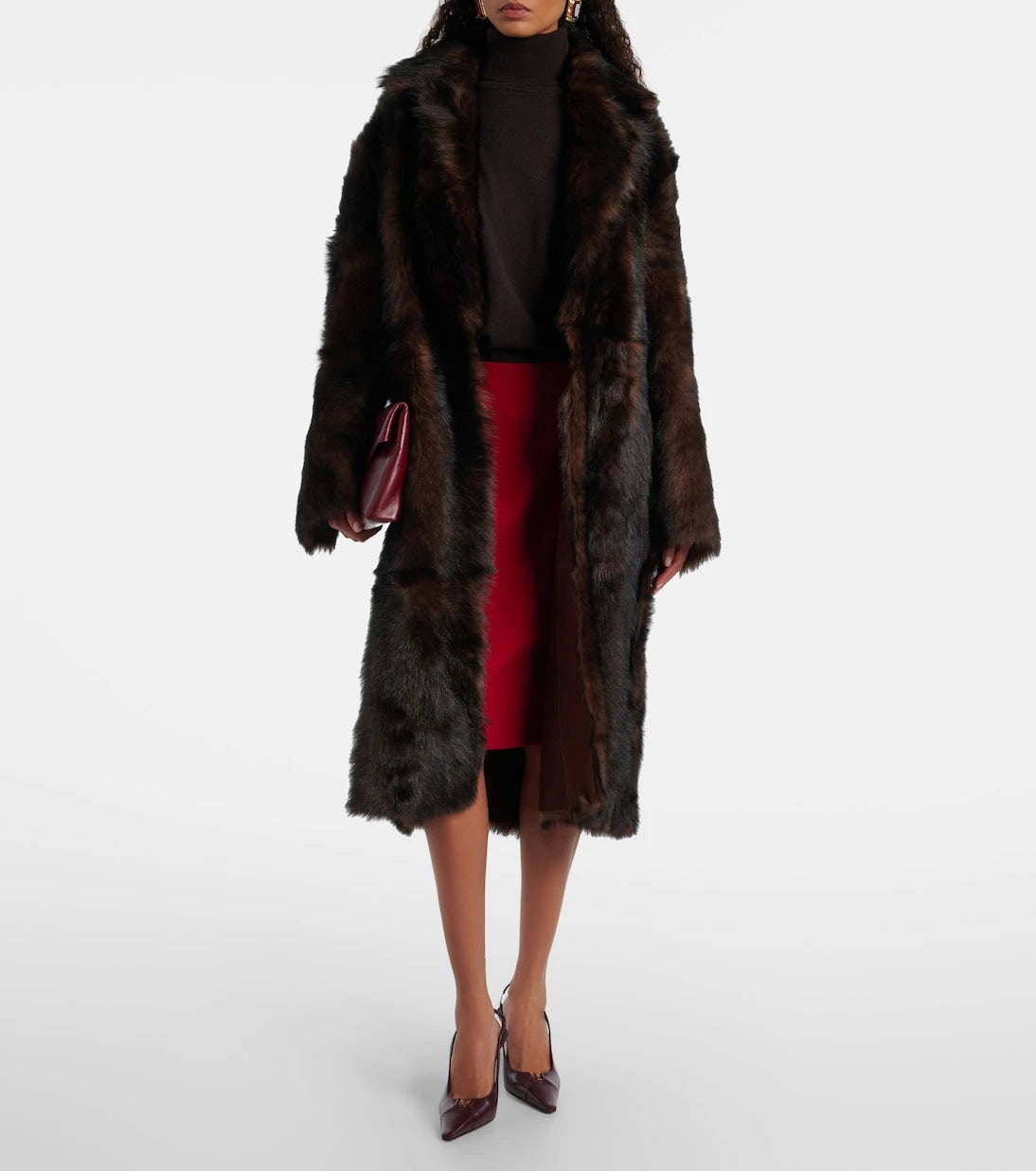 Nour Hammour - Uma shearling wrap coat