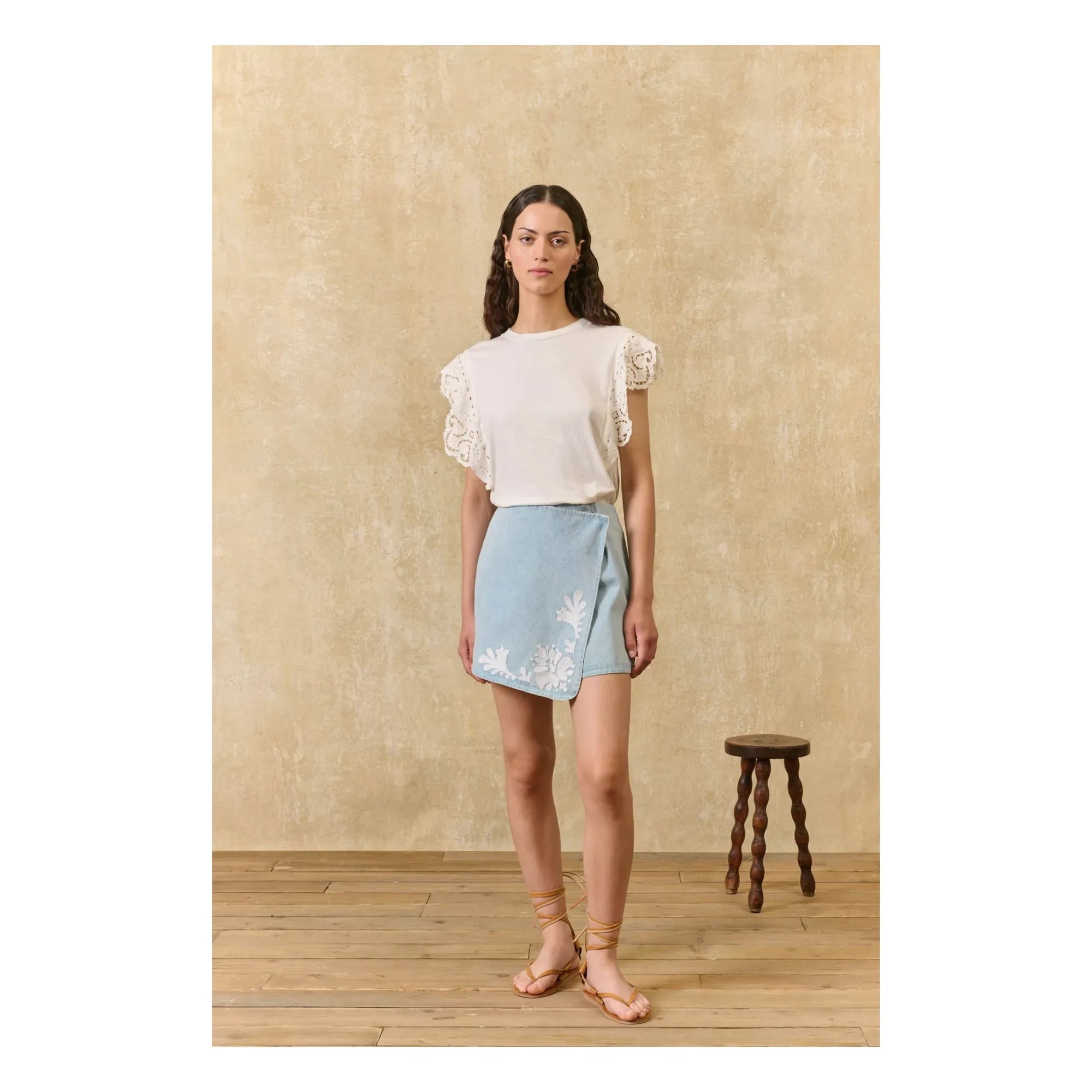 Louise Misha - Myrta Cotton skirt | Blue