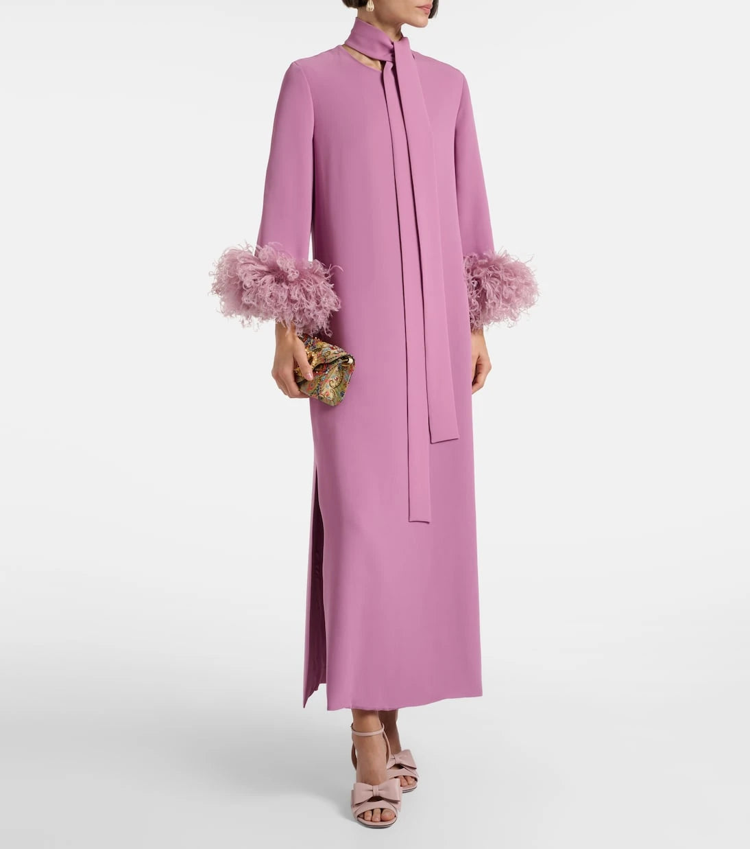 Valentino - Cady Couture feather-trimmed gown