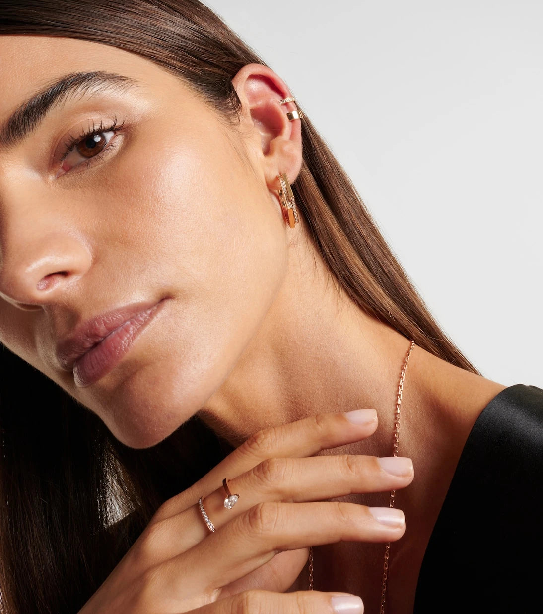 Repossi - Antifer 18kt rose gold single earring with diamonds