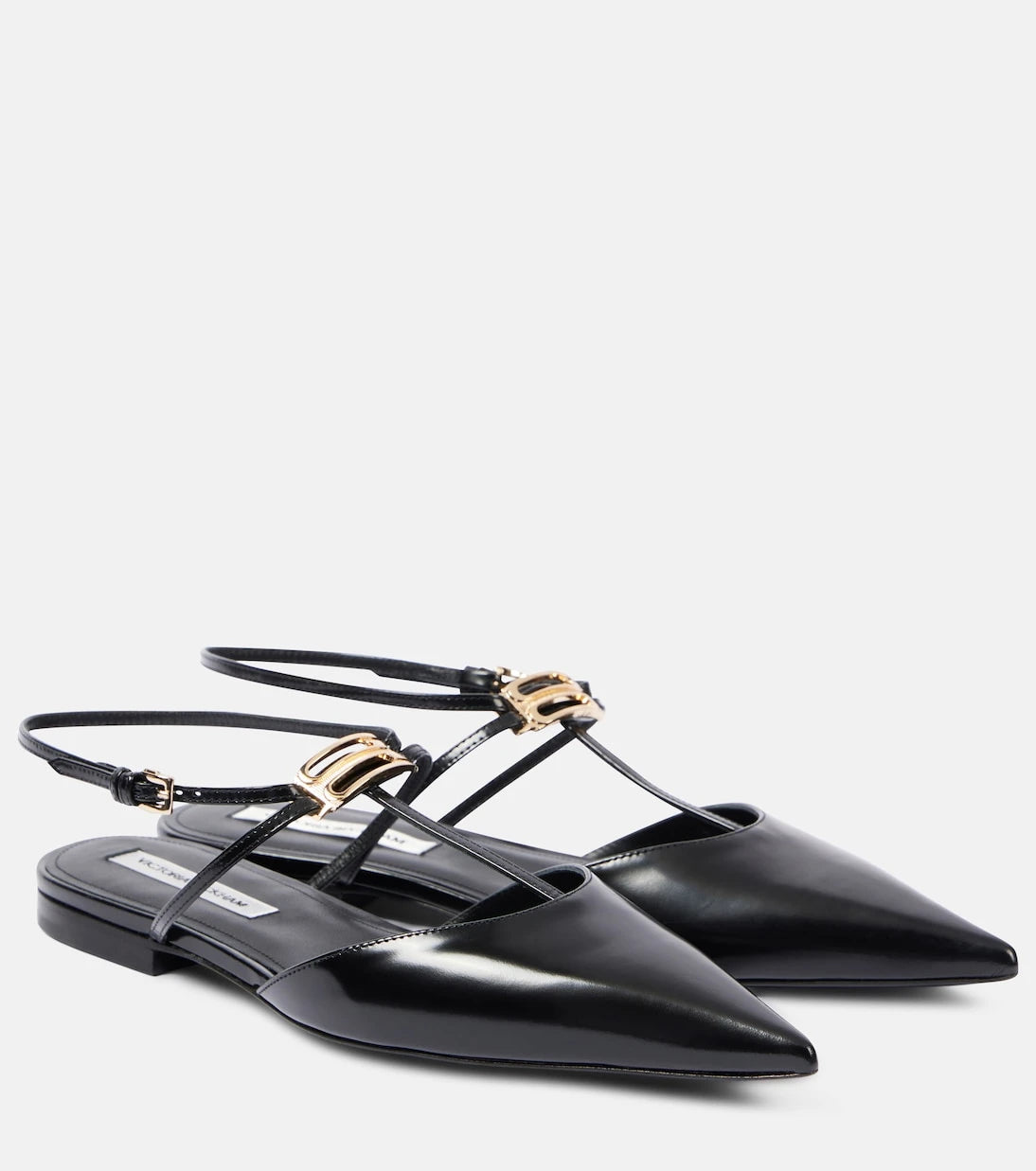 Victoria Beckham - B Buckle leather slingback flats