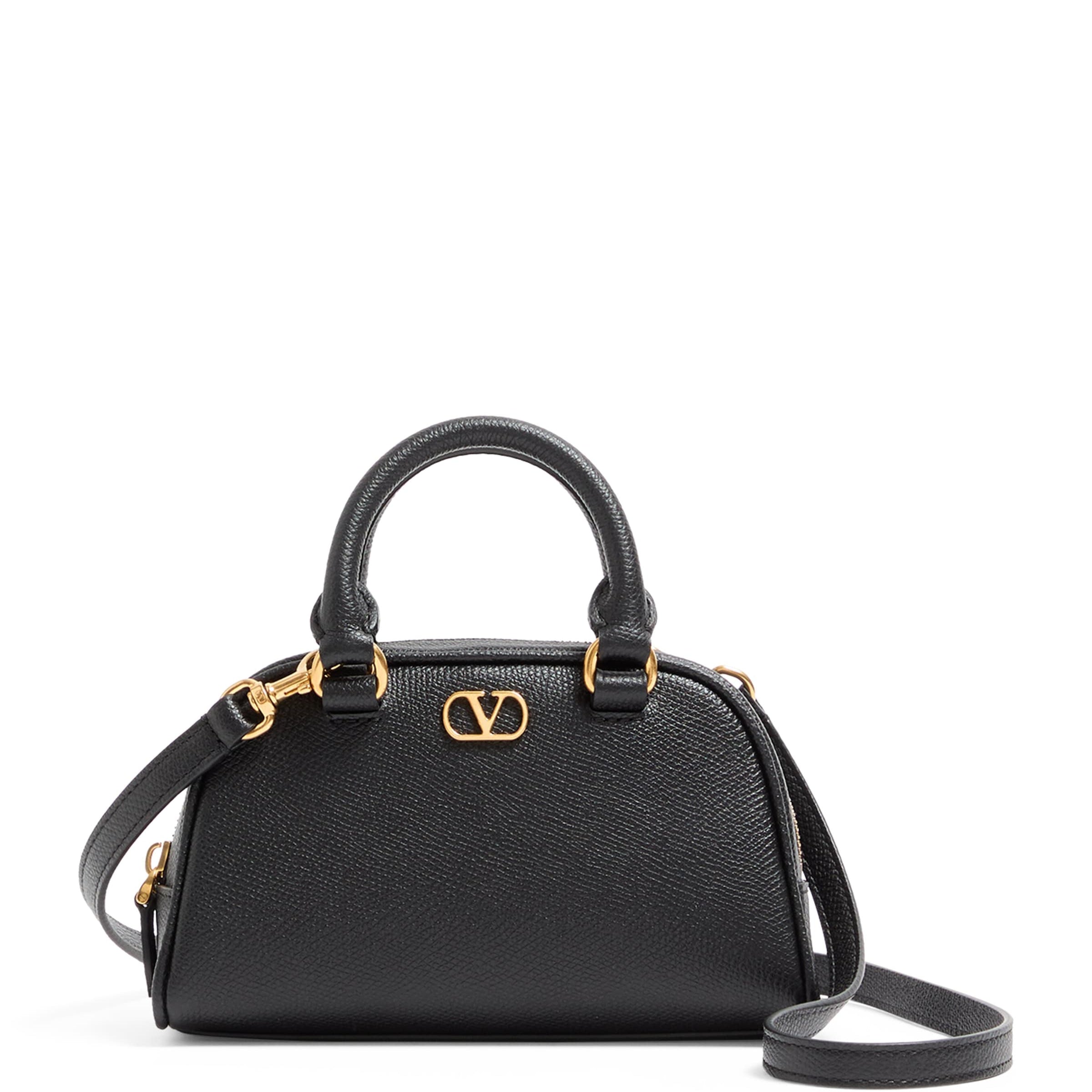 Mini Grained Leather VLogo Signature Top-Handle Bag