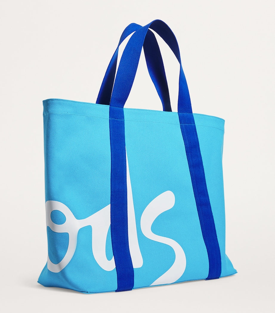 Large Cotton Logo Tote Bag BRIGHT BLUE