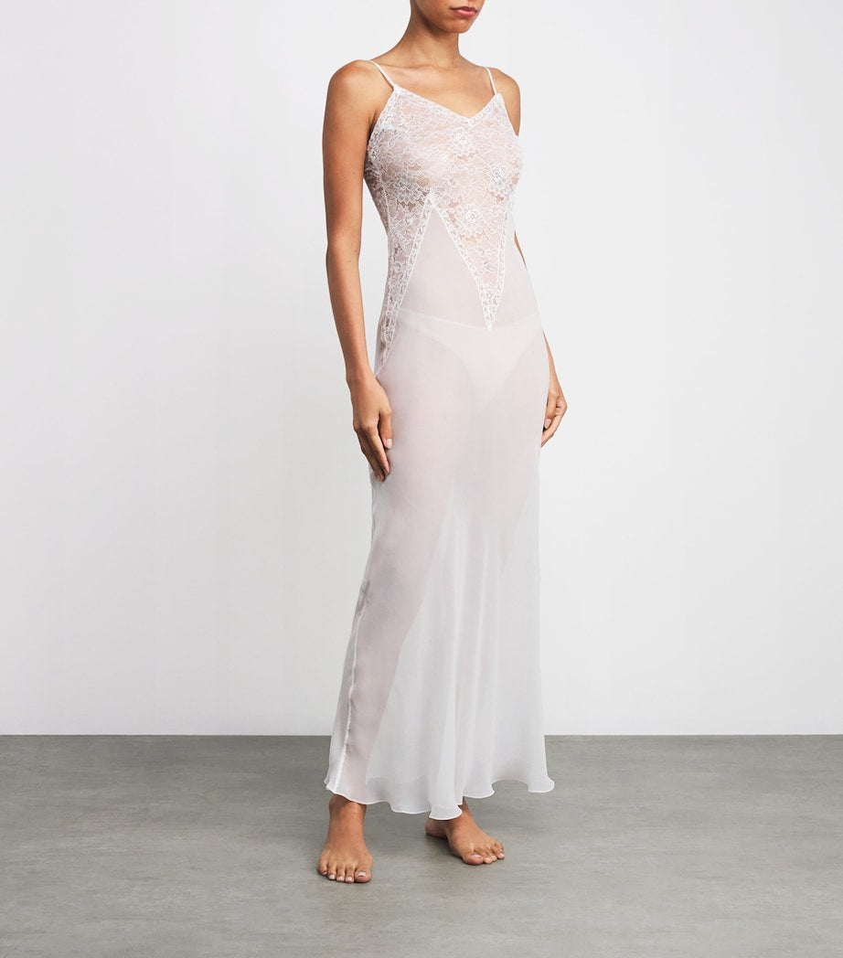 White Silk Sheer Iolanda Nightdress