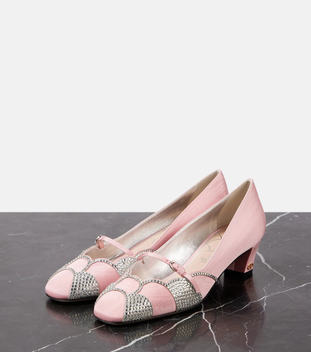 Valentino Garavani - Bowow 45 embellished moiré pumps