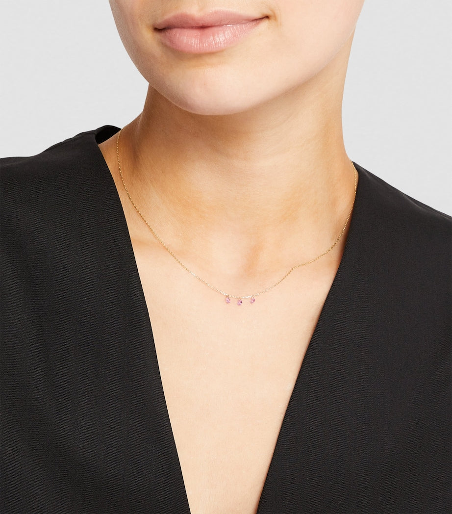 Persée Yellow Gold and Sapphire La Vie en Rose Necklace