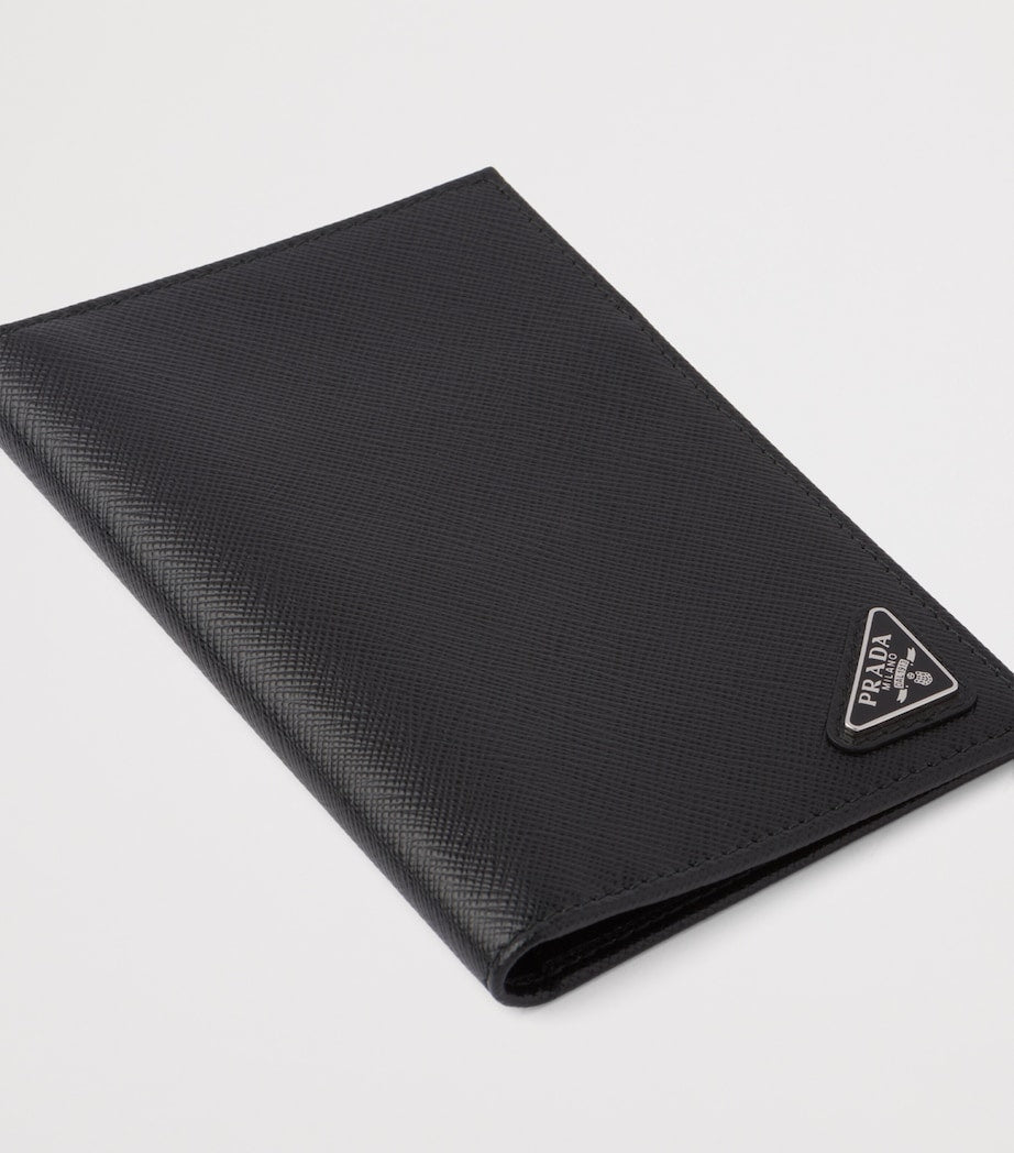 Prada Saffiano Leather Logo Passport Holder
