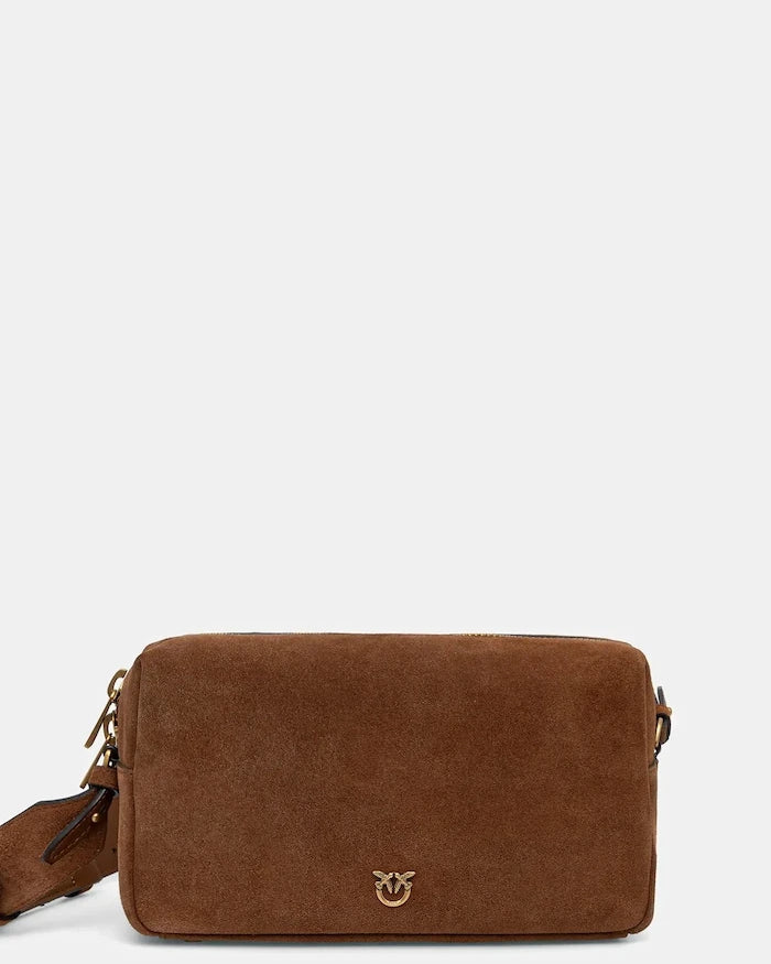 Велурена чанта Pinko Horizontal