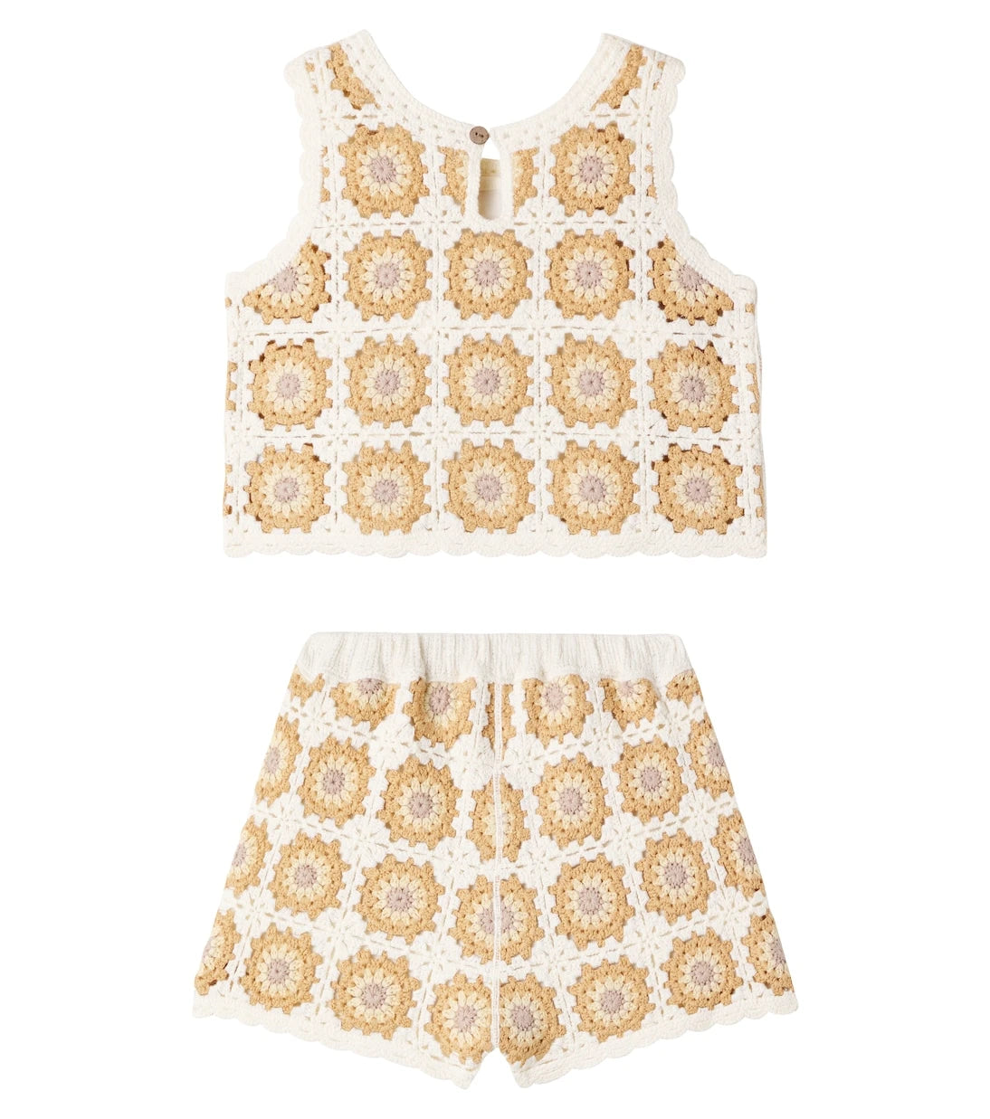 Rylee + Cru - Crochet cotton tank top and shorts set