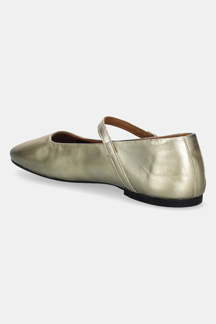 Tommy Hilfiger Deri Babetler HILFIGER GOLD BALLERINAS