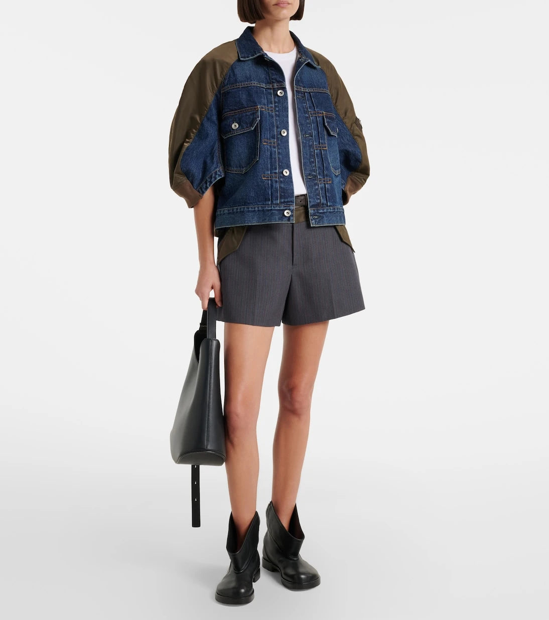 Sacai - Denim and twill jacket
