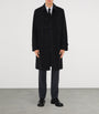 Black Cotton Gabardine Car Coat